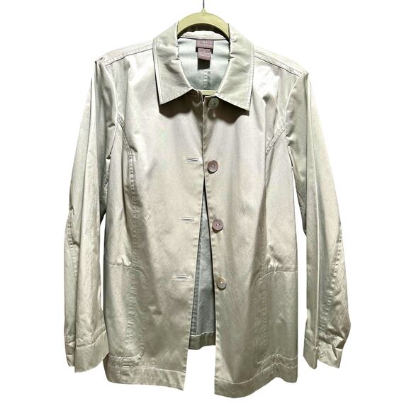 Sigrid Olsen Jacket Mint Green Button Up Blazer - Size Large - Picture 1 of 5